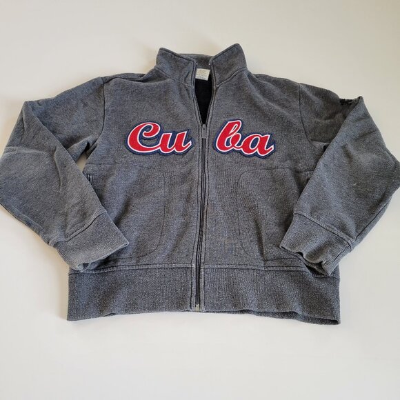 Vintage Blue Marlin Cuba Sweatshirt Full Zip Size Small Unisex Dark Gray - Picture 1 of 10